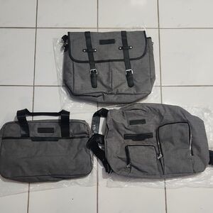 Men's Gray Messenger Bag with Multiple Pockets - Versatile Daily Carry.